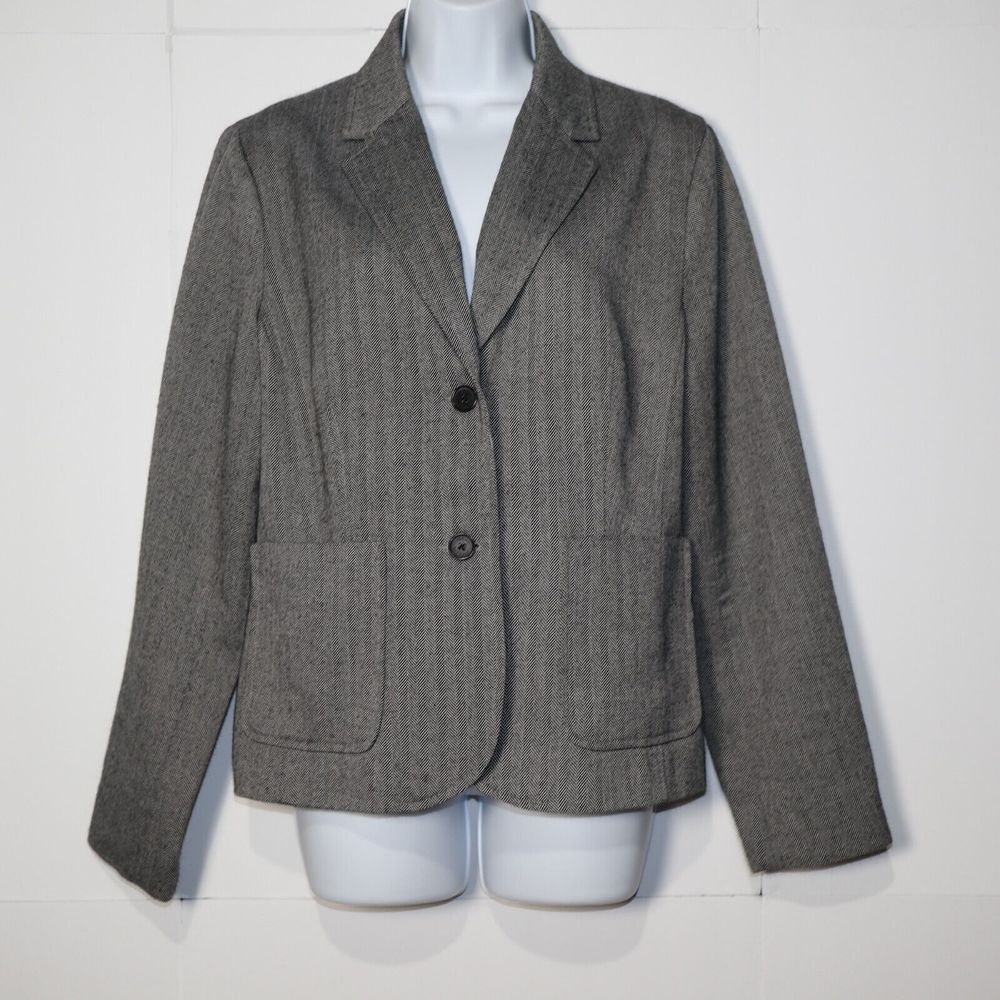 Isaac Mizrahi For Target Womens Gray Blazer Long Sleeve Size L